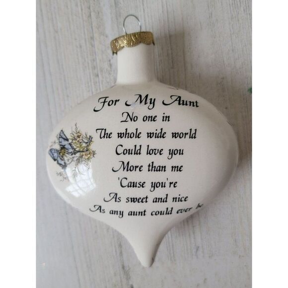 For My aunt ceramic butterfly ornament Xmas decor - Picture 2 of 5